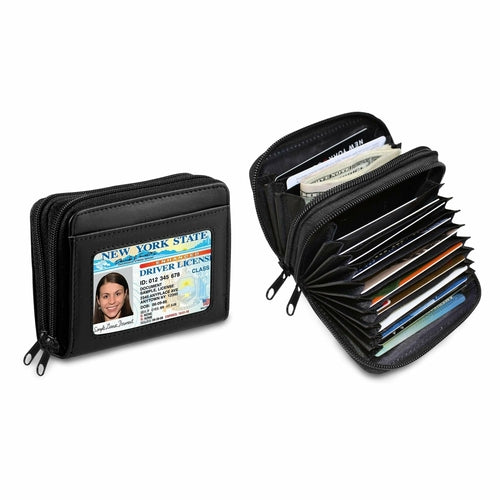 RFID Genuine Leather Credit Card Wallet