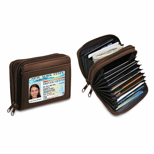 RFID Genuine Leather Credit Card Wallet